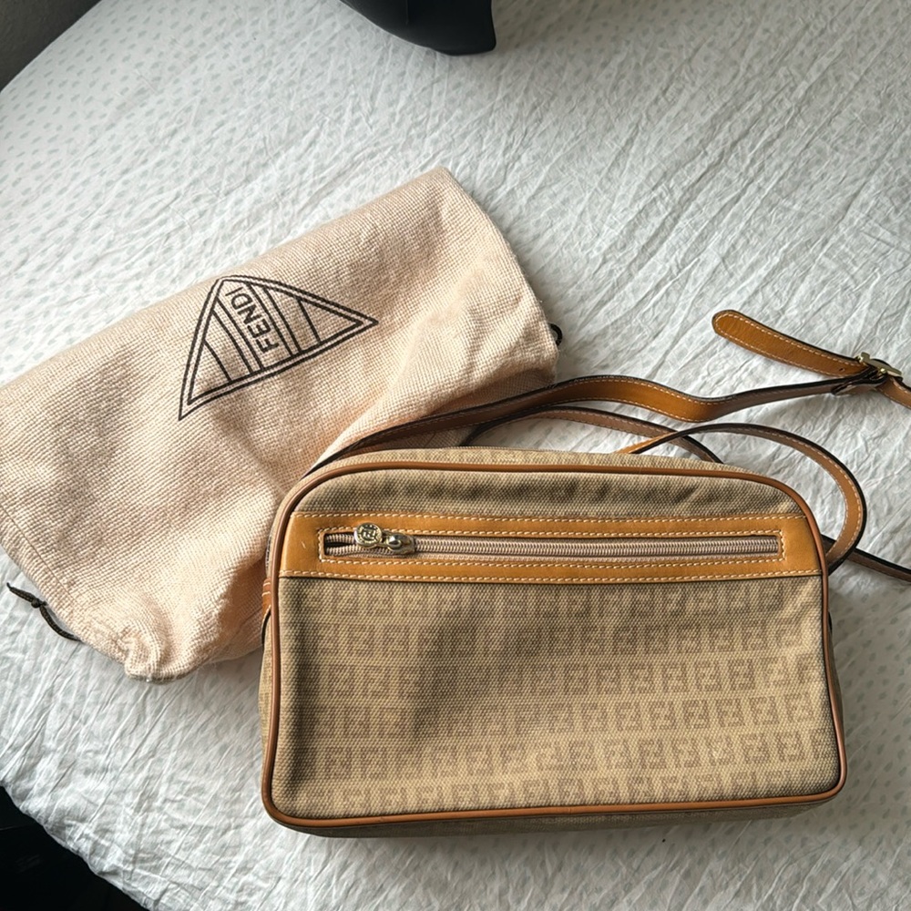 Vintage fendi monogram crossbody bag